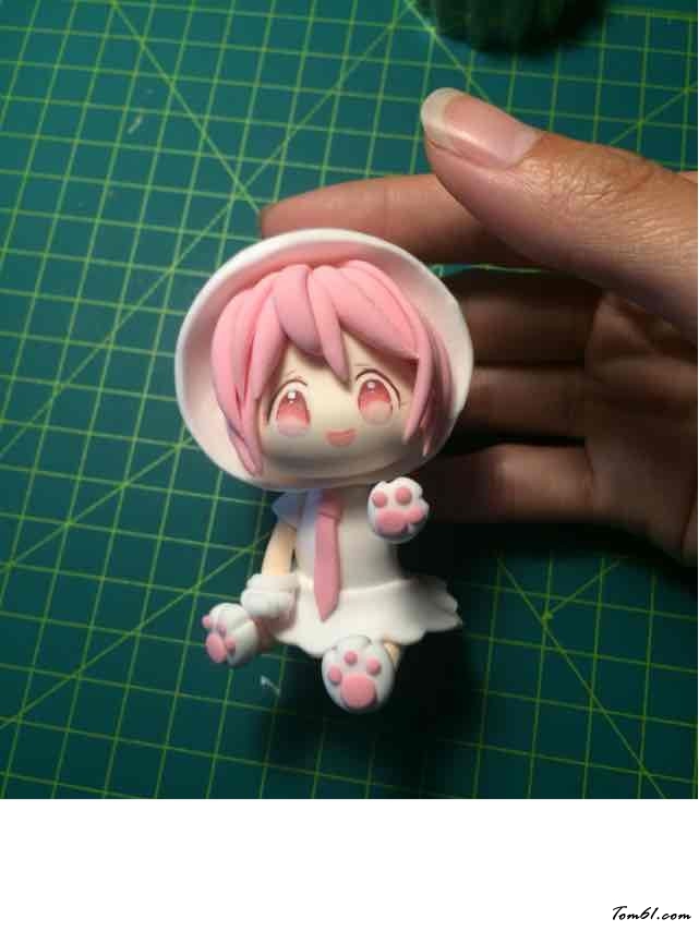 樱花初音人偶的彩泥橡皮泥制作教程图解图片13