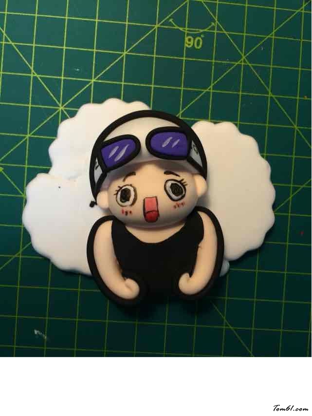 傅园慧人偶的彩泥橡皮泥制作教程图解图片9