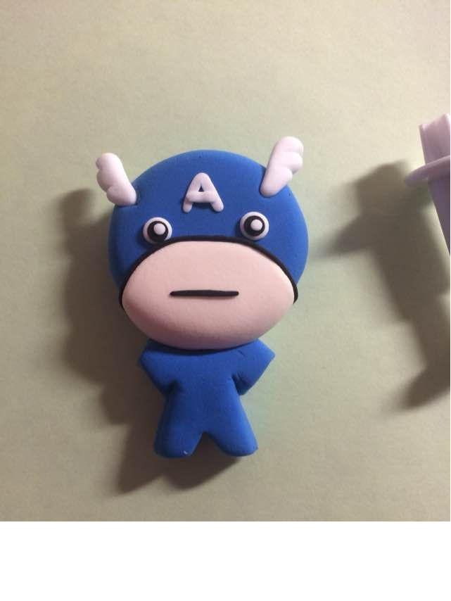 超轻粘土超小的美国队长人偶制作