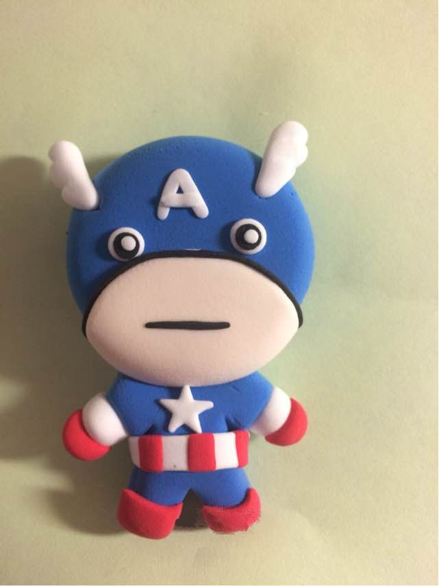 超轻粘土超小的美国队长人偶制作