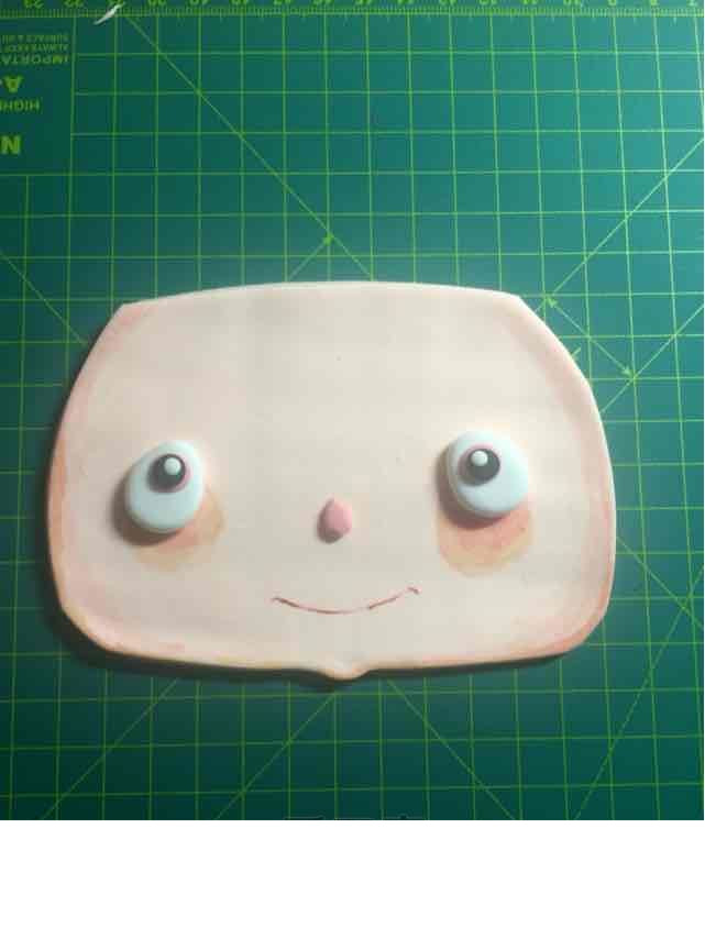 超轻粘土大头娃娃相框画的制作