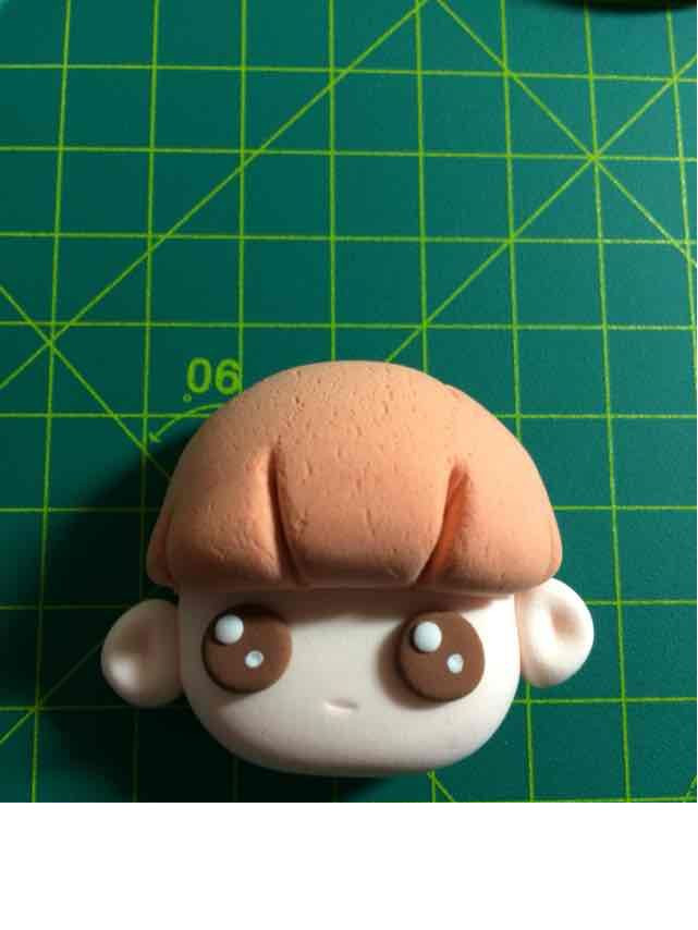 超轻粘土萌萌的鹿晗胸针的制作