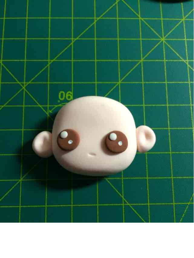 超轻粘土萌萌的鹿晗胸针的制作