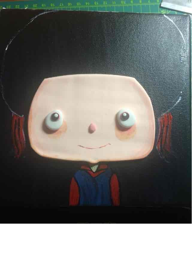 超轻粘土大头娃娃相框画的制作