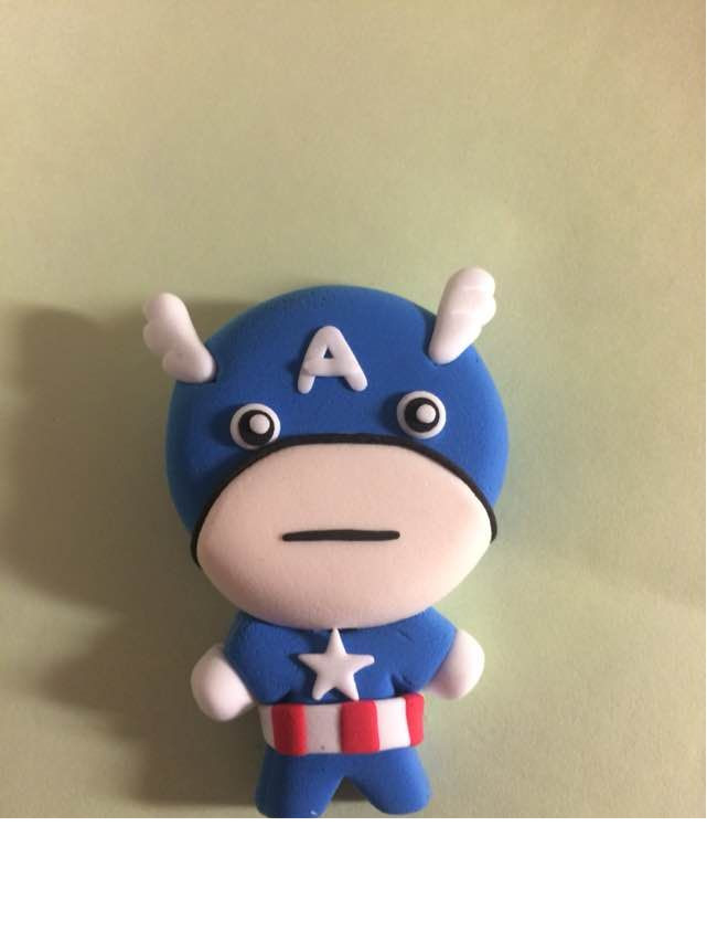 超轻粘土超小的美国队长人偶制作