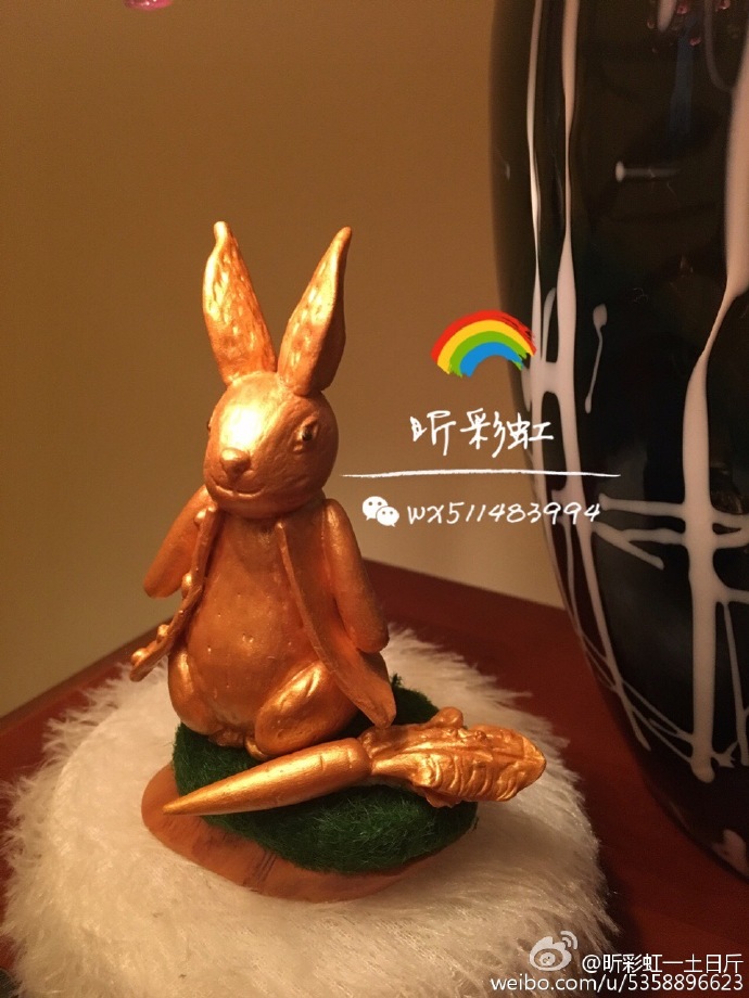 金色小袋鼠的彩泥橡皮泥制作教程图解