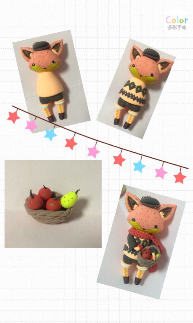 用粘土做出来的小狐狸玩偶做法分享