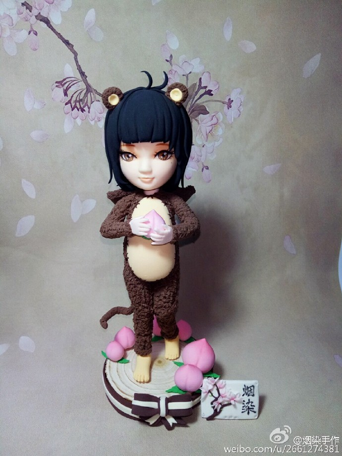 很萌的小猴子的彩泥橡皮泥制作教程图解