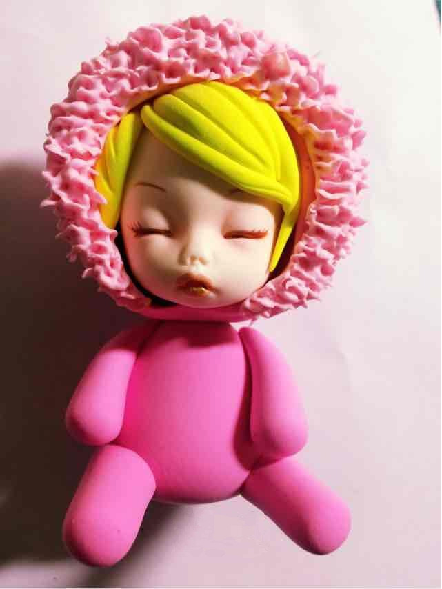 超轻粘土制作的粉嫰嫰处女座宝宝