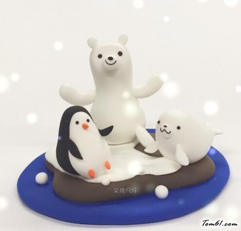 北极熊、海豹、企鹅的彩泥橡皮泥制作教程