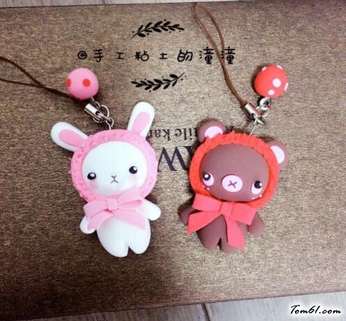 小熊加小兔子的彩泥橡皮泥制作教程图解