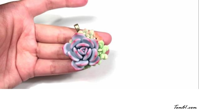 软陶多肉小拼项链的制作