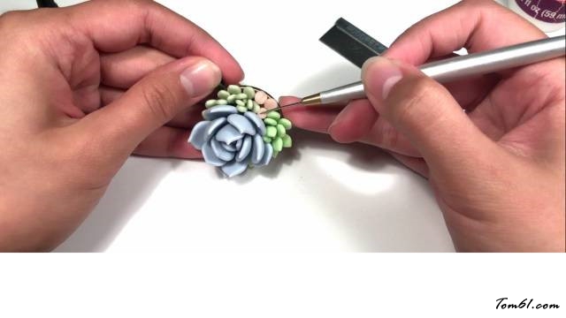 软陶多肉小拼项链的制作