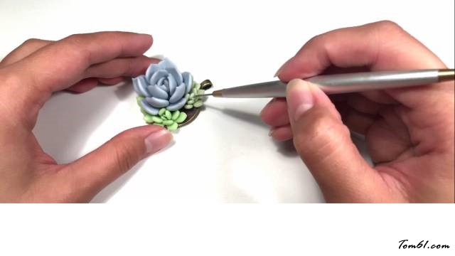 软陶多肉小拼项链的制作