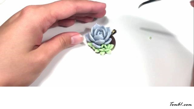 软陶多肉小拼项链的制作