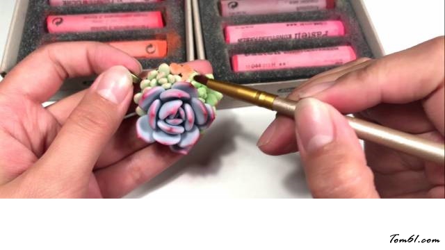 软陶多肉小拼项链的制作