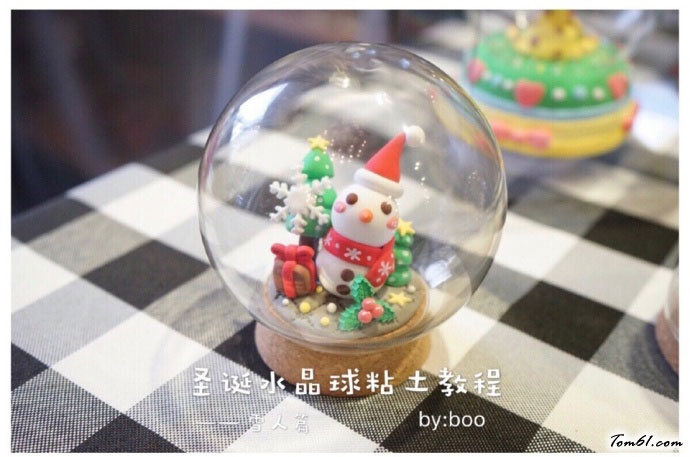 圣诞水晶球小雪人的彩泥橡皮泥制作教程图