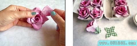 如何用鸡蛋包装盒制作装饰花图片4