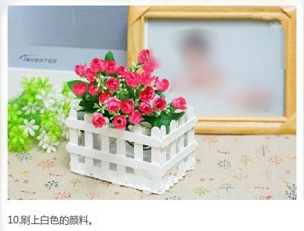 雪糕棒DIY之迷你花盆架图片11
