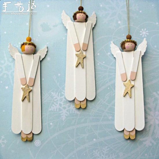 雪糕棍DIY之天使挂饰图片1