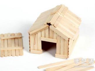 雪糕棒之小房子DIY废物利用的创意制作图