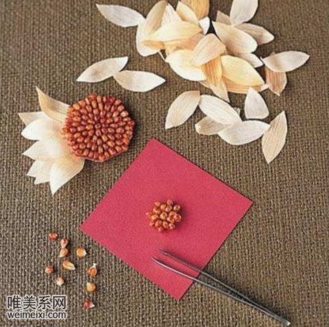 玉米材料DIY之花卉图片5