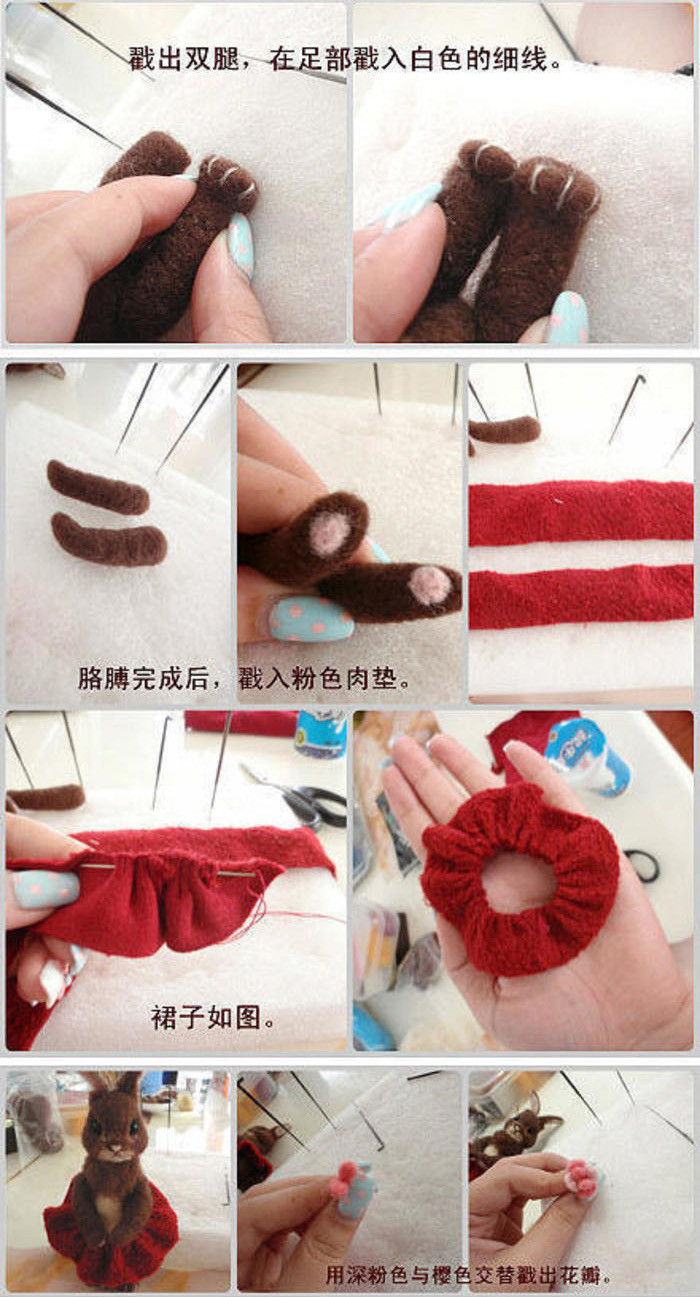 羊毛毡小兔子图片3