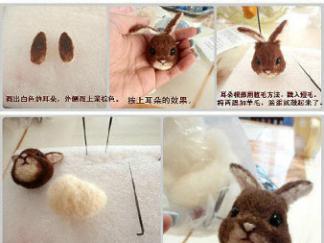 羊毛毡小兔子DIY废物利用的创意制作图解