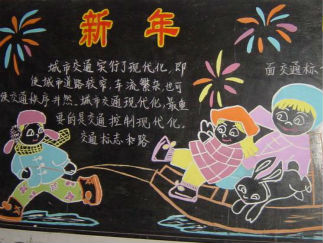 迎新年1-黑板报版面设计图