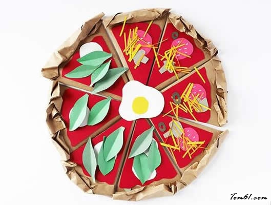简单披萨模型废物利用的创意制作图解教程图片8