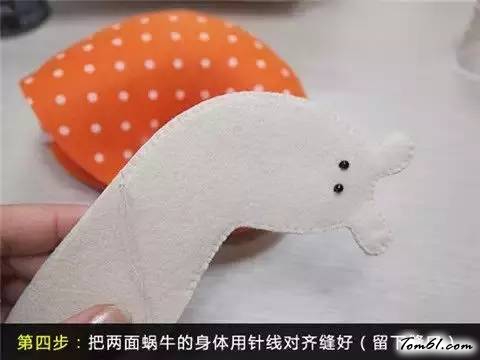 蜗牛小靠枕的废物利用的创意制作图解教程图片4