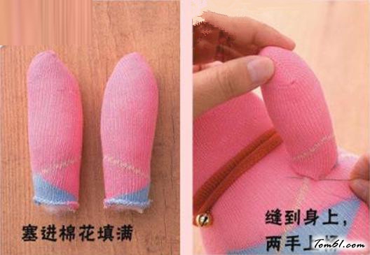 招财肥猫公仔的废物利用的创意制作图解教程图片6