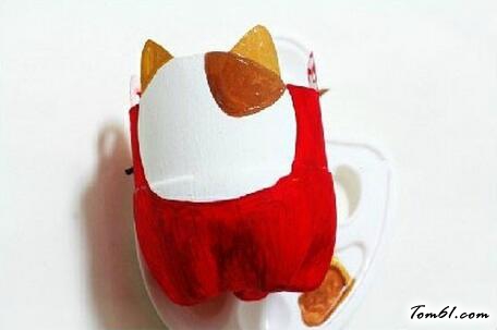 可乐瓶小猫花盆的废物利用的创意制作图解教程图片6