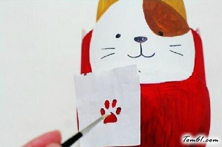可乐瓶小猫花盆的废物利用的创意制作图解教程图片9