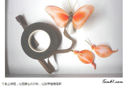 丝袜花蝴蝶的废物利用的创意制作图解教程图片5