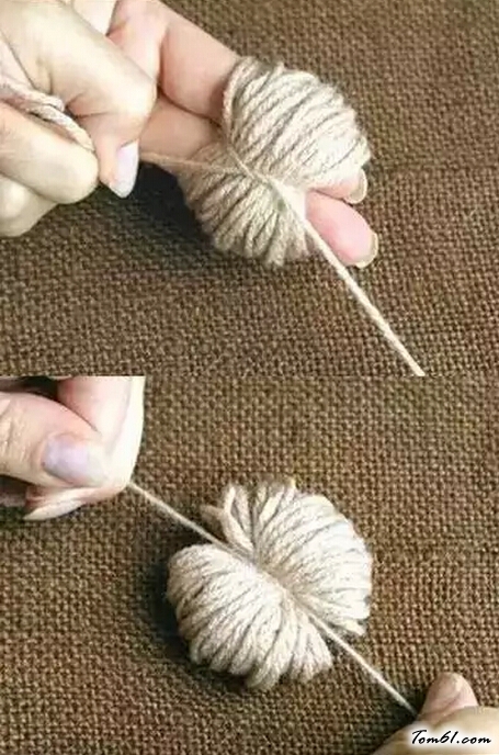 旧毛线做毛球毡的手工制作教程图解图片2