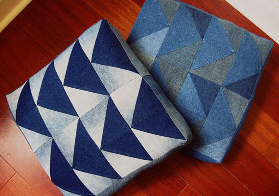 旧牛仔裤的废物利用的创意制作图解教程3