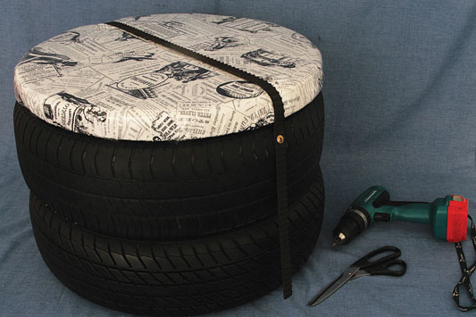 旧轮胎的废物利用的创意制作图解教程3