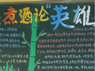煮酒论英雄-黑板报版面设计图