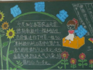低碳生活绿色校园环保-黑板报版面设计图