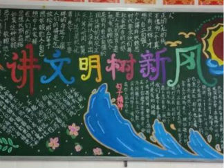 讲文明树新风-黑板报版面设计图