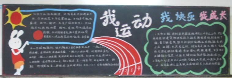 运动的乐趣-黑板报版面设计图