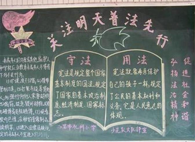 普法先行法制-黑板报版面设计图