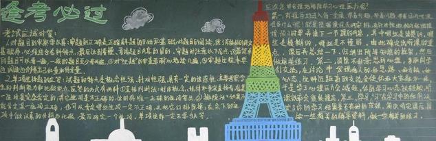 逢考必过-黑板报版面设计图