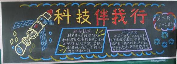 科技伴我行-黑板报版面设计图