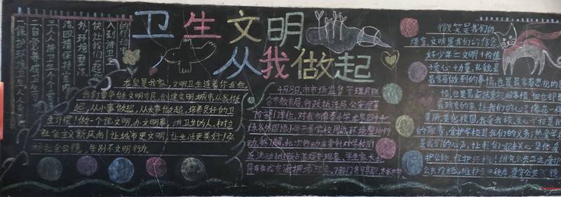 创建国家卫生文明城市-黑板报版面设计图