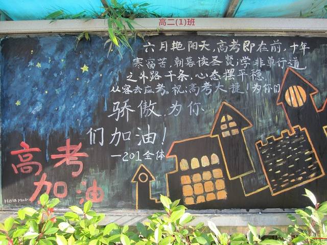 祝福高三-黑板报版面设计图