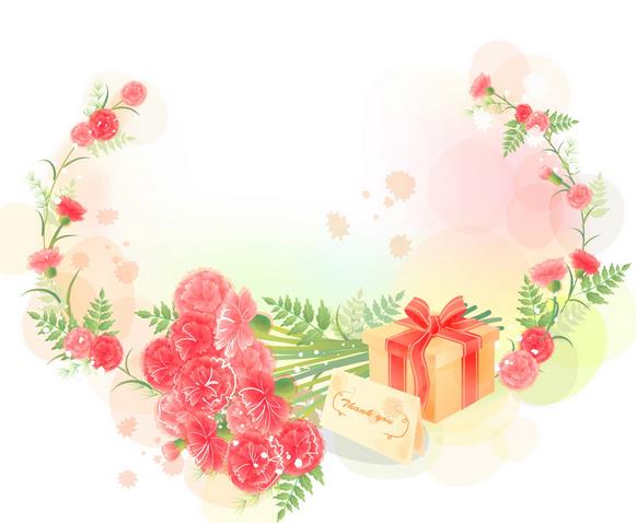 黑板报花边简单又漂亮图案-鲜花和礼物图片1
