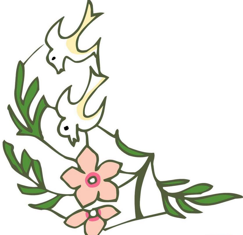 黑板报花边简单又漂亮图案-和平鸽图片1