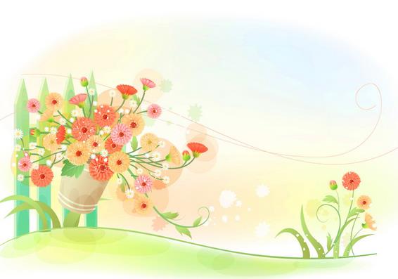 黑板报花边简单又漂亮图案-鲜花锦簇图片1